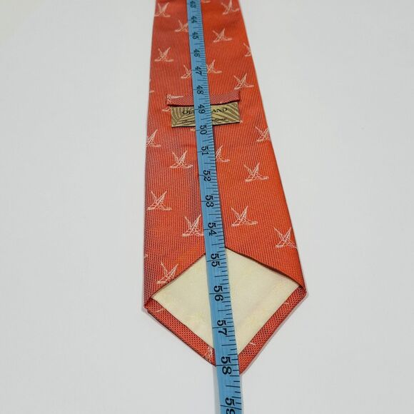 Tommy Bahamas Off Island Orange Mainsail Boat Sailing Tie Necktie Woven Silk - Picture 9 of 9